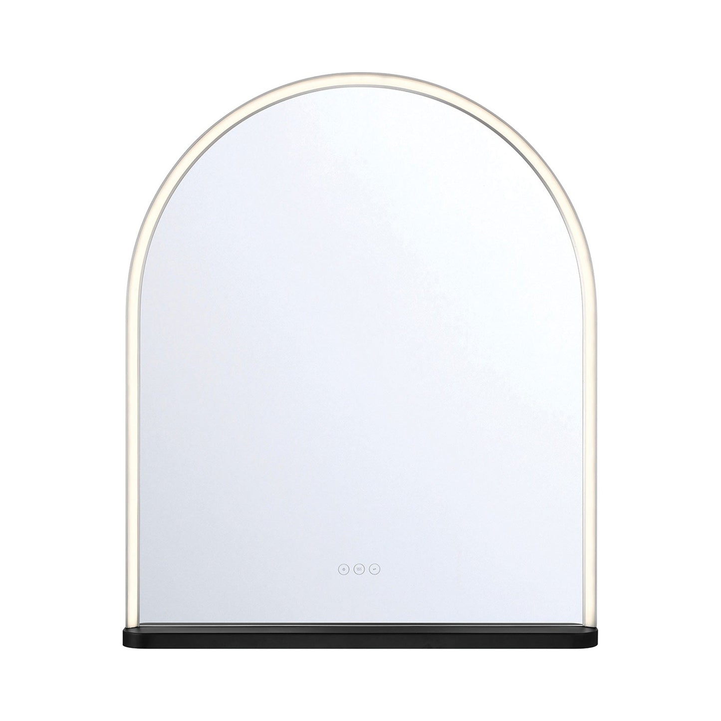 Serin LED Wall Mirror in Satin Nickel/Black (36-Inch).
