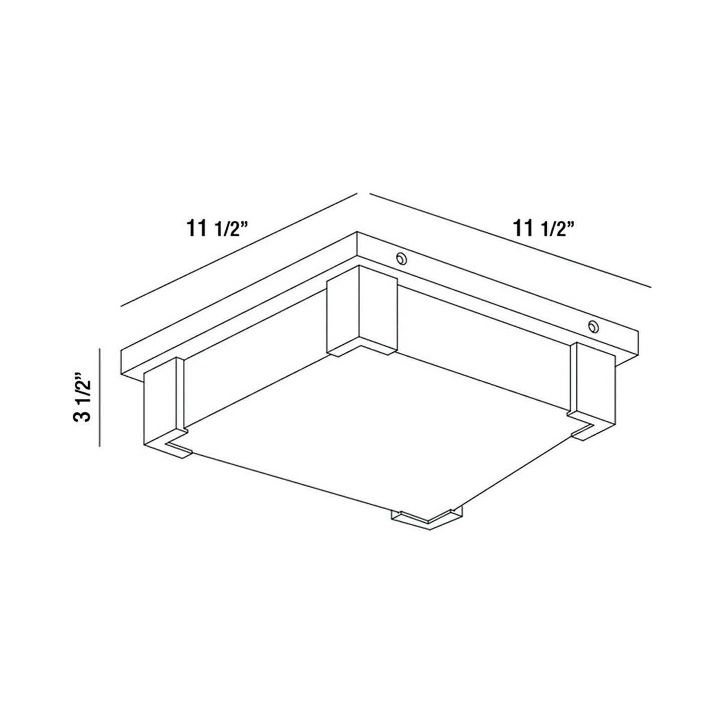 Thornhill Outdoor LED Flush Mount Ceiling Light - line drawing.