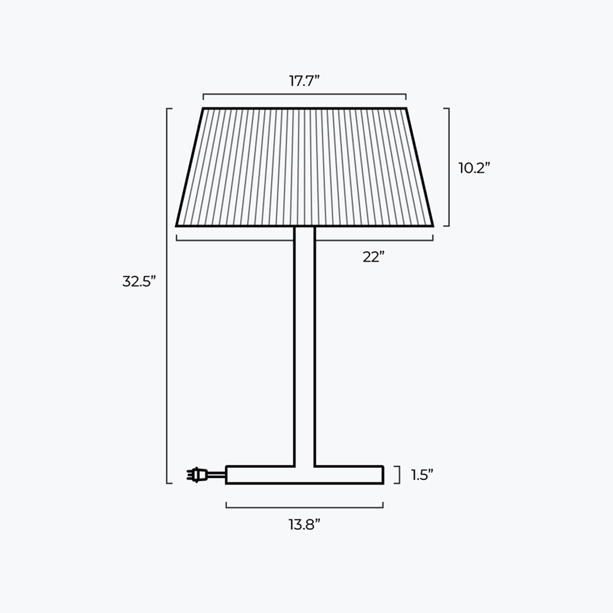 Vellura Table Lamp Heater - line drawing.