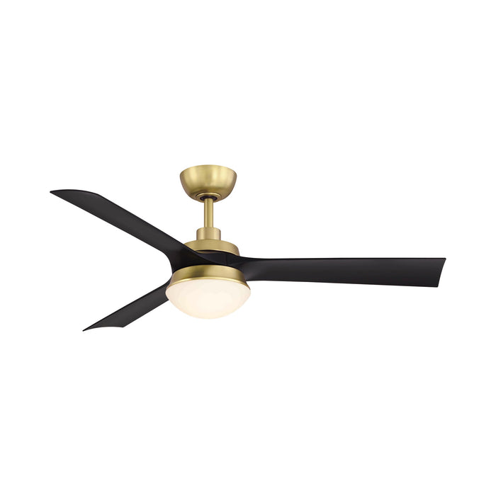 Barlow Indoor / Outdoor LED Ceiling Fan in Brushed Satin Brass / Black.