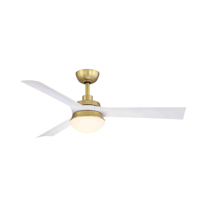 Barlow Indoor / Outdoor LED Ceiling Fan in Brushed Satin Brass / Matte White.