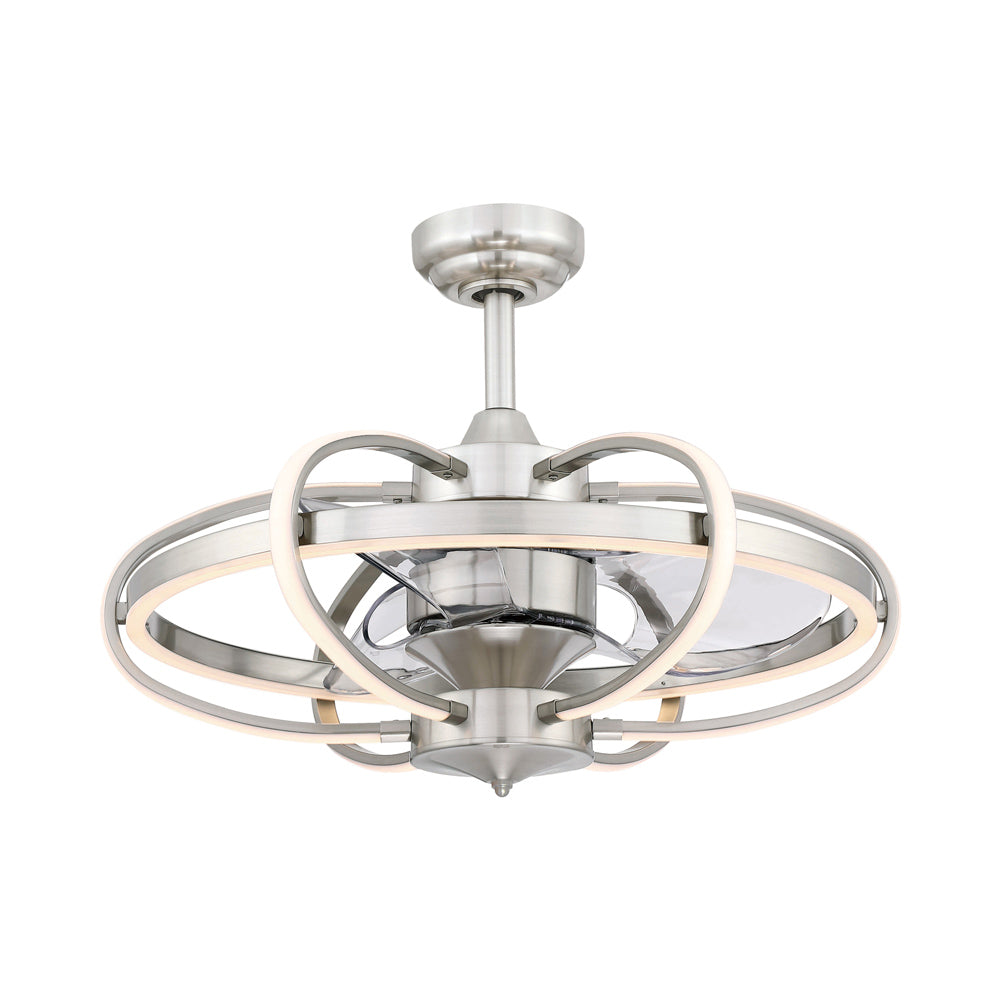 Obvi Indoor LED Ceiling Fan in Brushed Nickel.