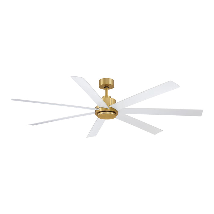 Pendry Indoor / Outdoor Ceiling Fan in Brushed Satin Brass / Matte White (72-Inch).