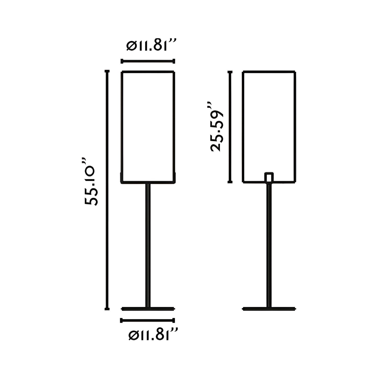 Nila Floor Lamp - line drawing.