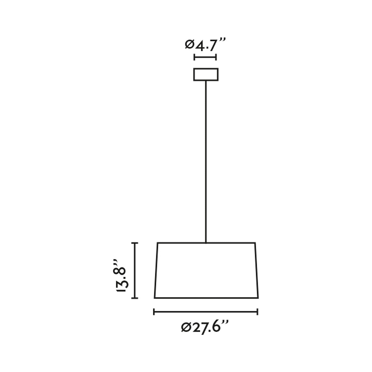 Samba Multi Light Pendant Light - line drawing.