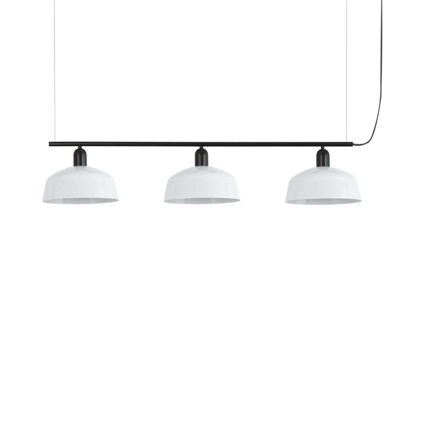 Tatawin Linear Pendant Light in Gloss White/Steel (10-Inch).