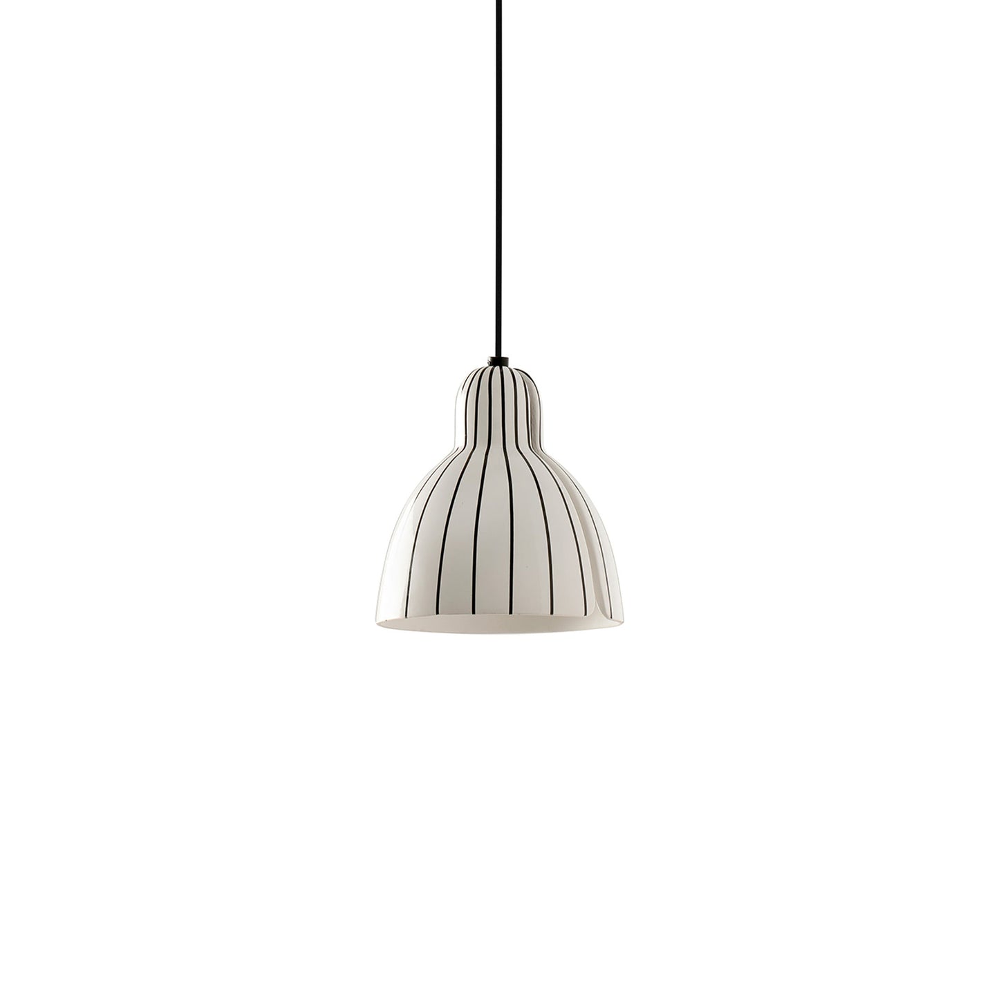 Venice Pendant Light in White/Gloss Black (7.87-Inch).