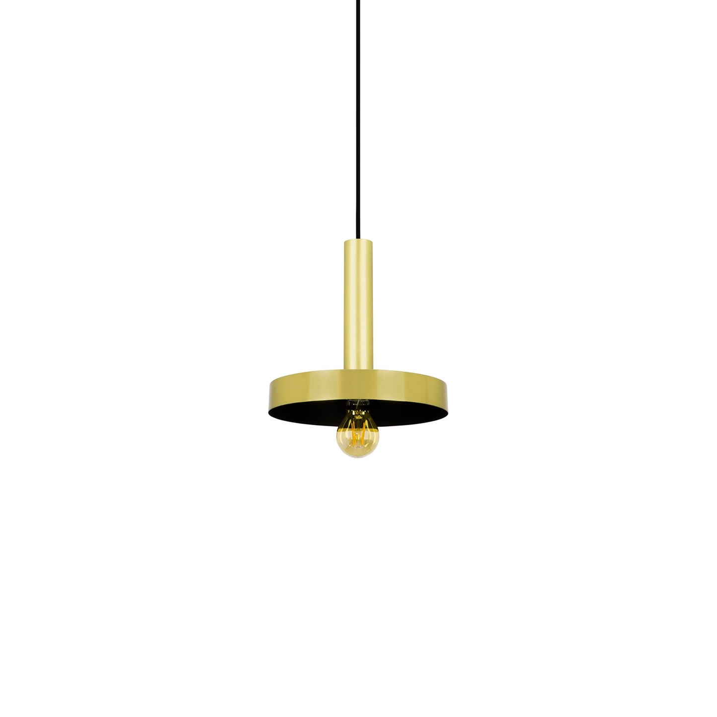 Whizz Pendant Light in Satin Gold/Black.