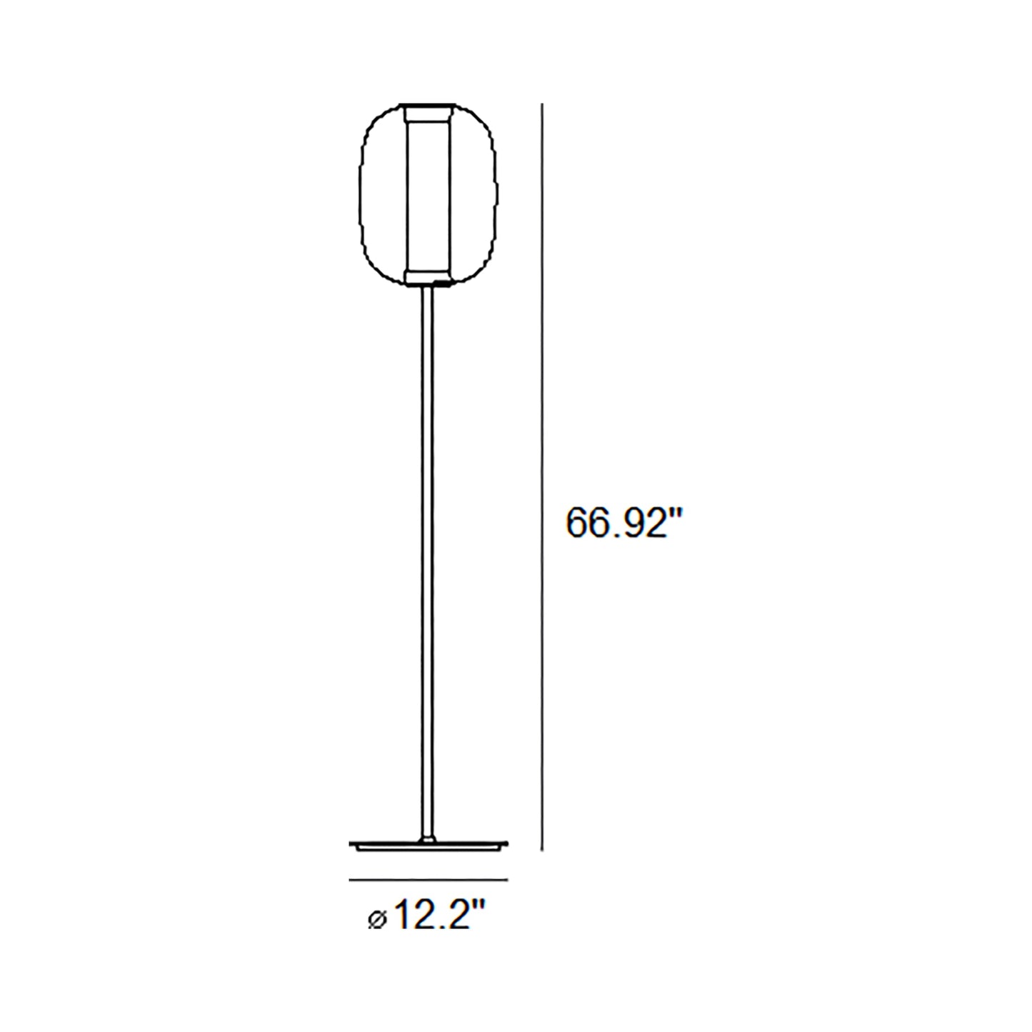 Meridiano LED Floor Lamp - line drawing.