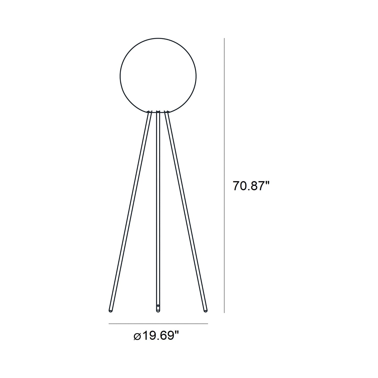 Prima Floor Lamp - line drawing.