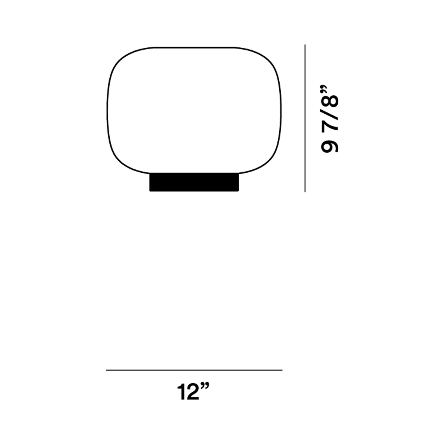 Chouchin 3 Reverse Flush Mount Ceiling Light - line drawing.