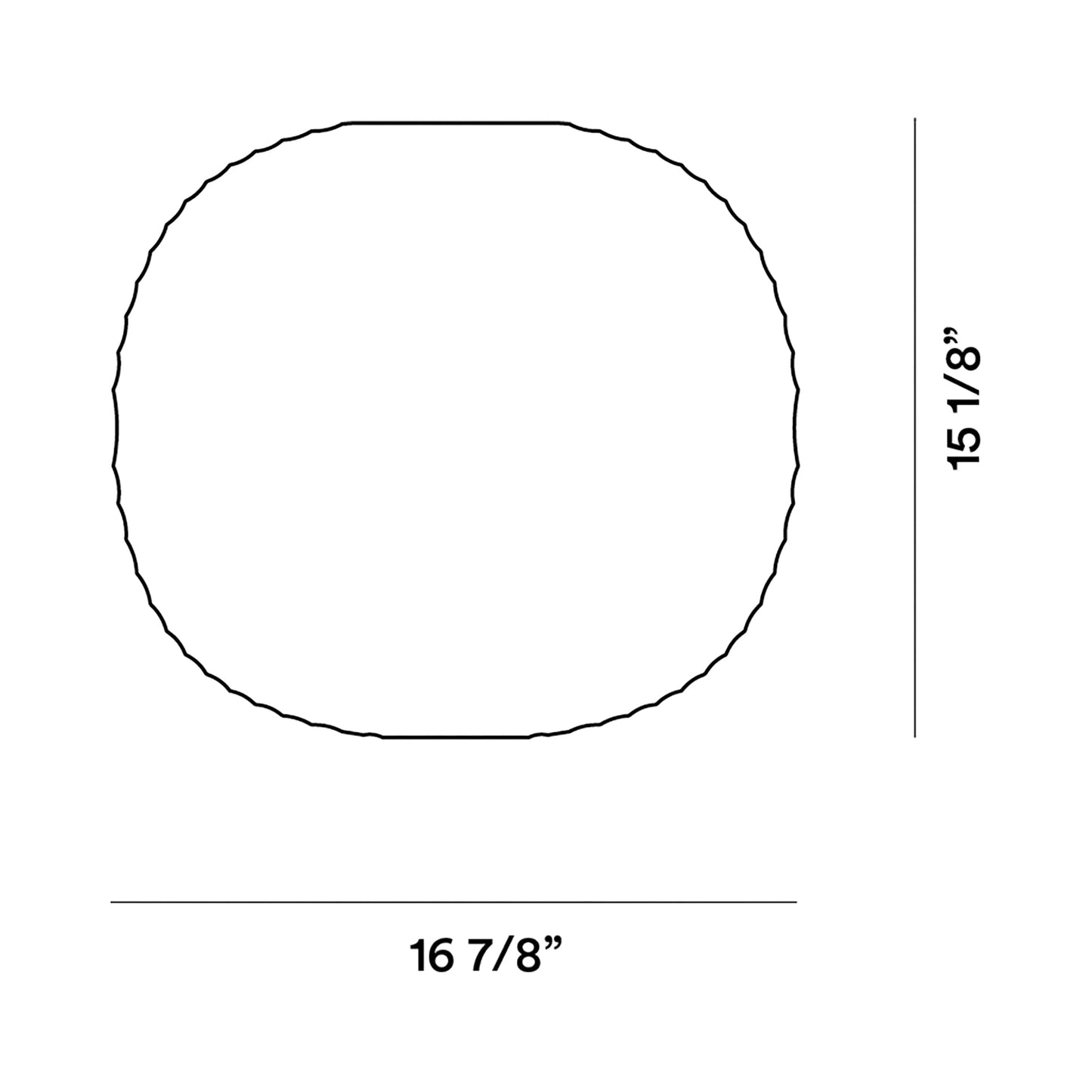 Gem Flush Mount Ceiling Light - line drawing.