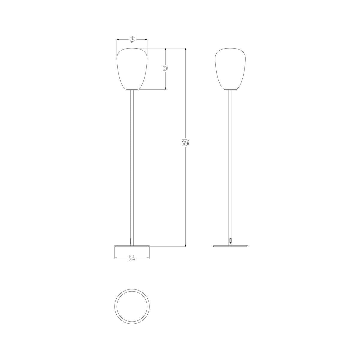 Rituals 1 Floor Lamp - line drawing.