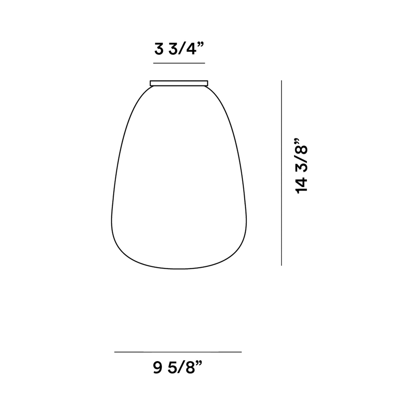 Rituals 1 Flush Mount Ceiling Light - line drawing.