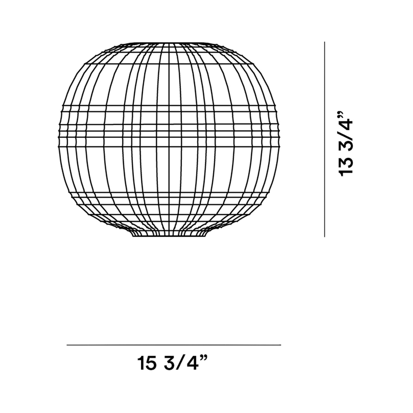 Tartan Flush Mount Ceiling Light - line drawing.