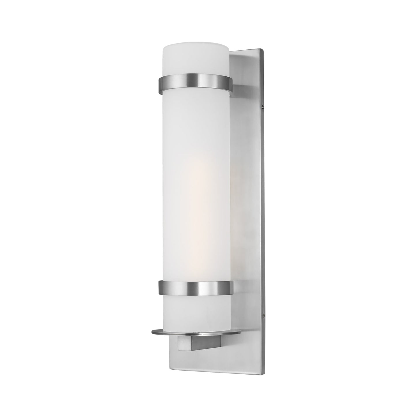 Alban Outdoor Wall Light in Satin Aluminum (Large).