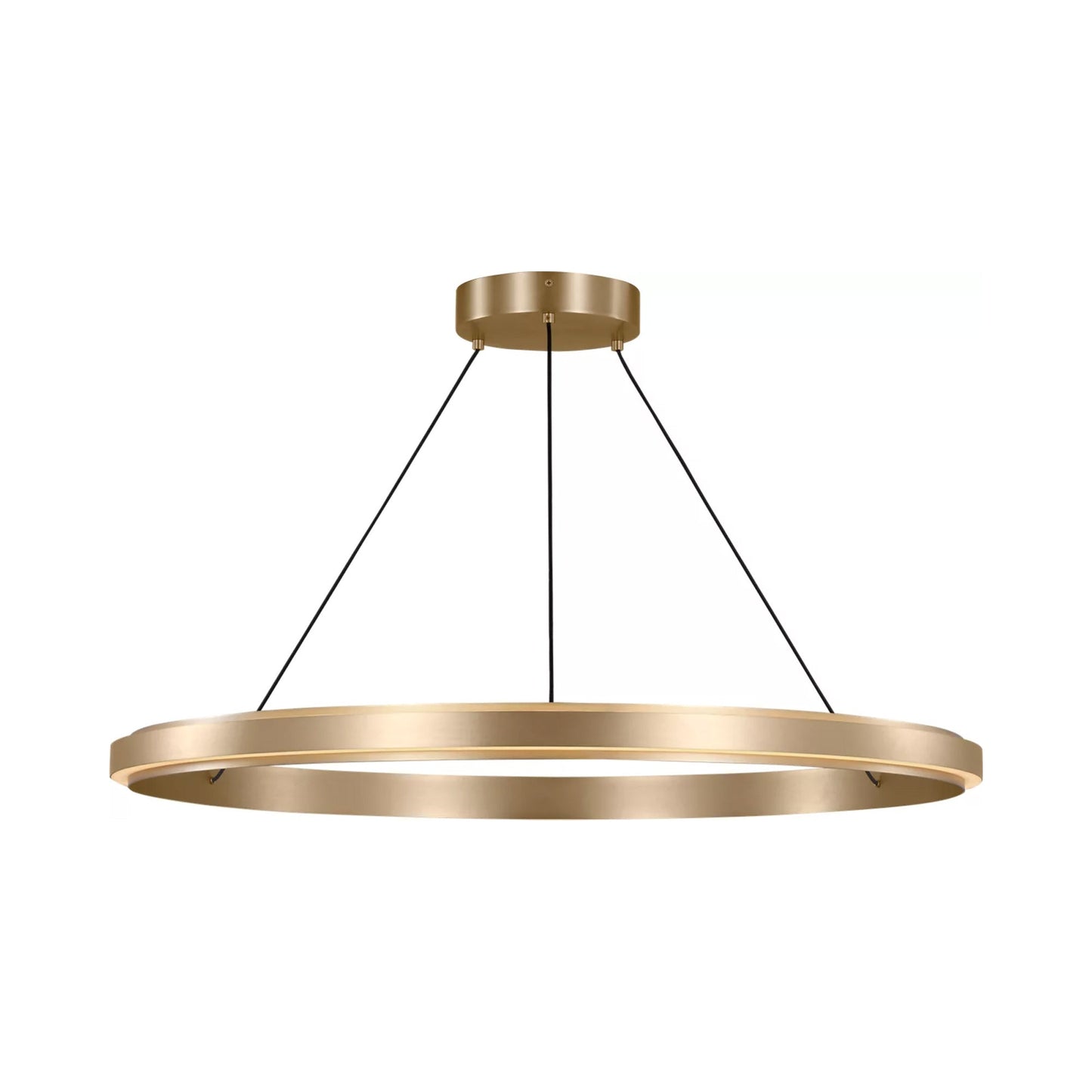 Aro LED Chandelier in Satin Brass (36-Inch).