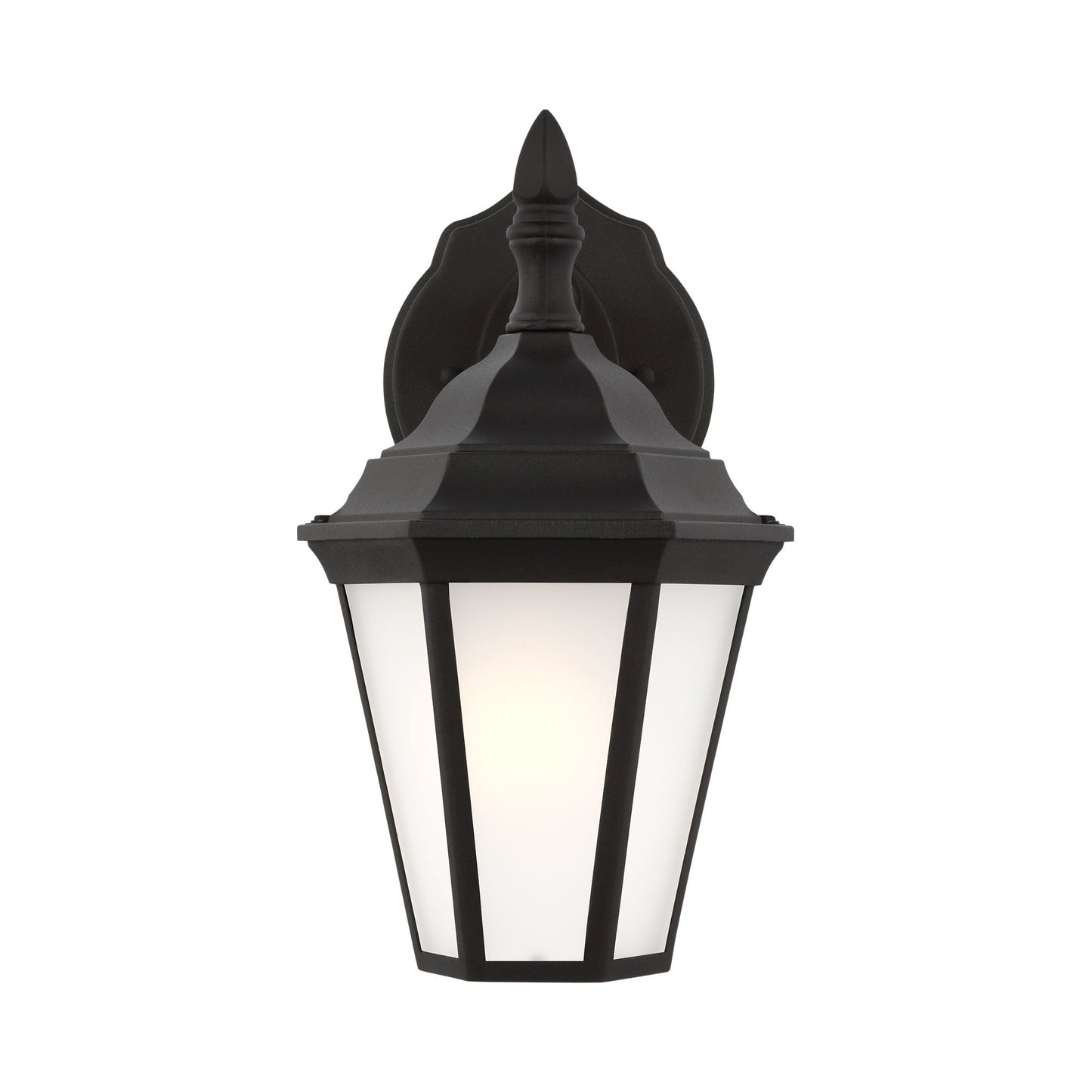 Bakersville Outdoor Wall Light in Black (Satin Etched ).
