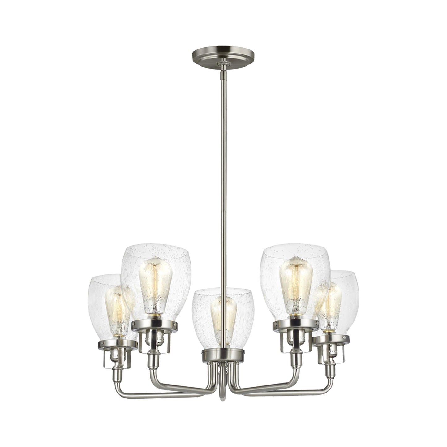Belton Chandelier in Brushed Nickel (Uplight/5-Light).