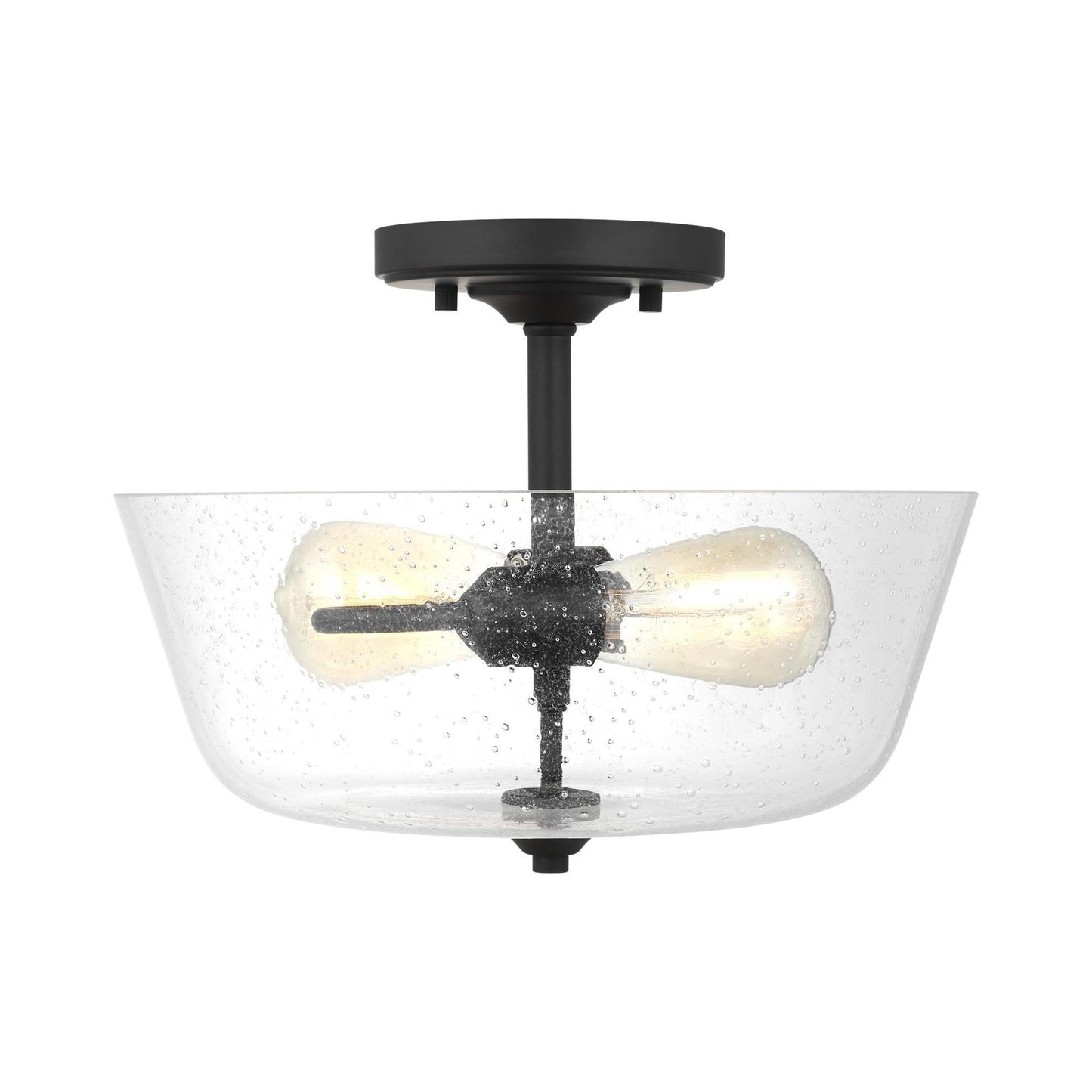 Belton Semi-Flush Mount Ceiling Light in Midnight Black.