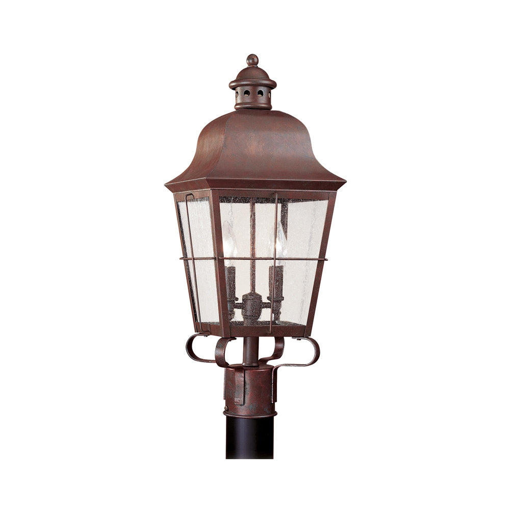 Chatham Outdoor Post Light in Weathered Copper.
