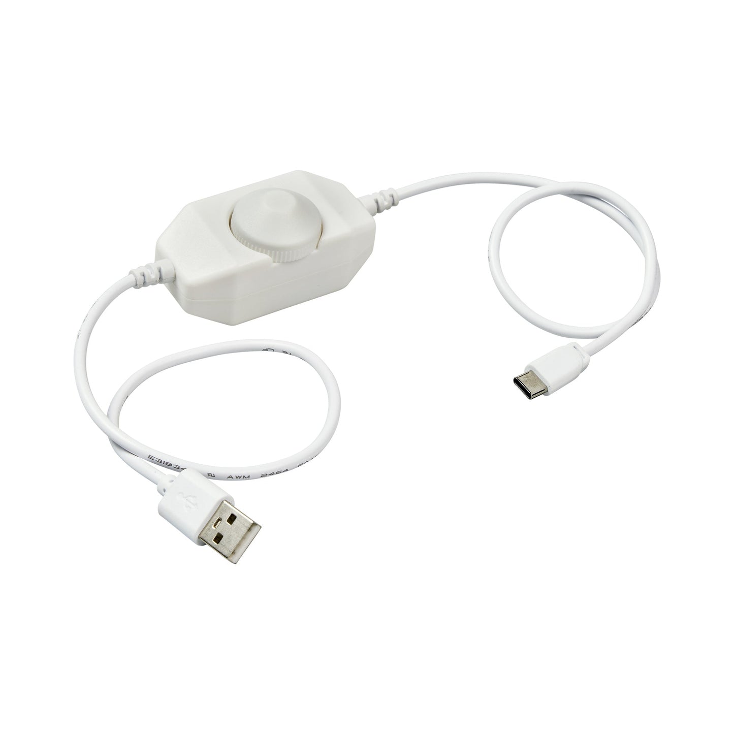 Disk Light In-Line Dimmer in White.