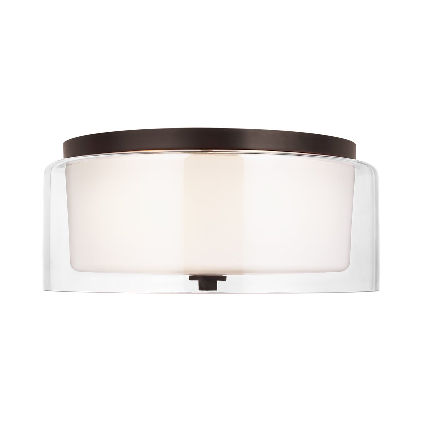 Elmwood Park Flush Mount Ceiling Light in Bronze.