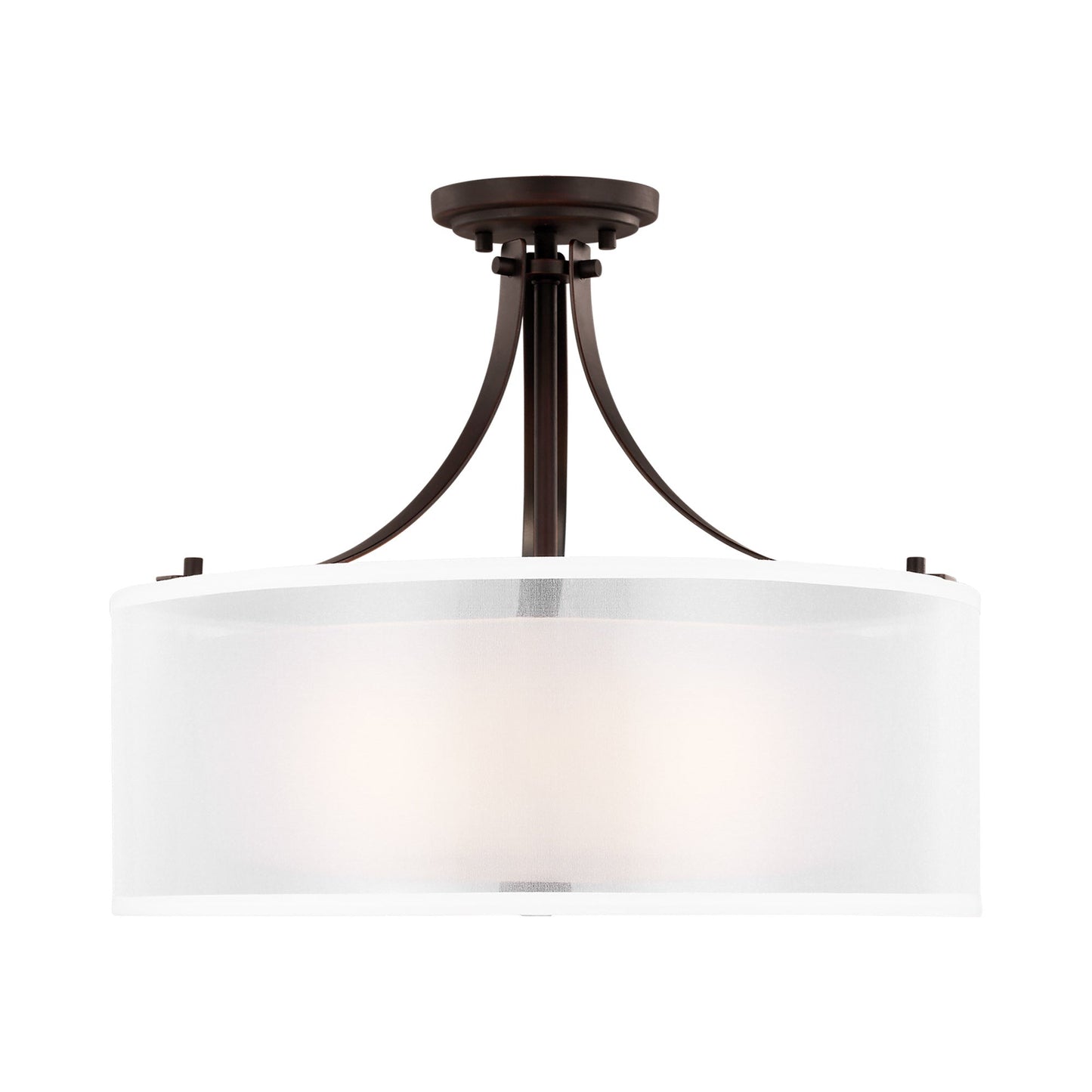 Elmwood Park Semi-Flush Mount Ceiling Light in Bronze (3-Light).
