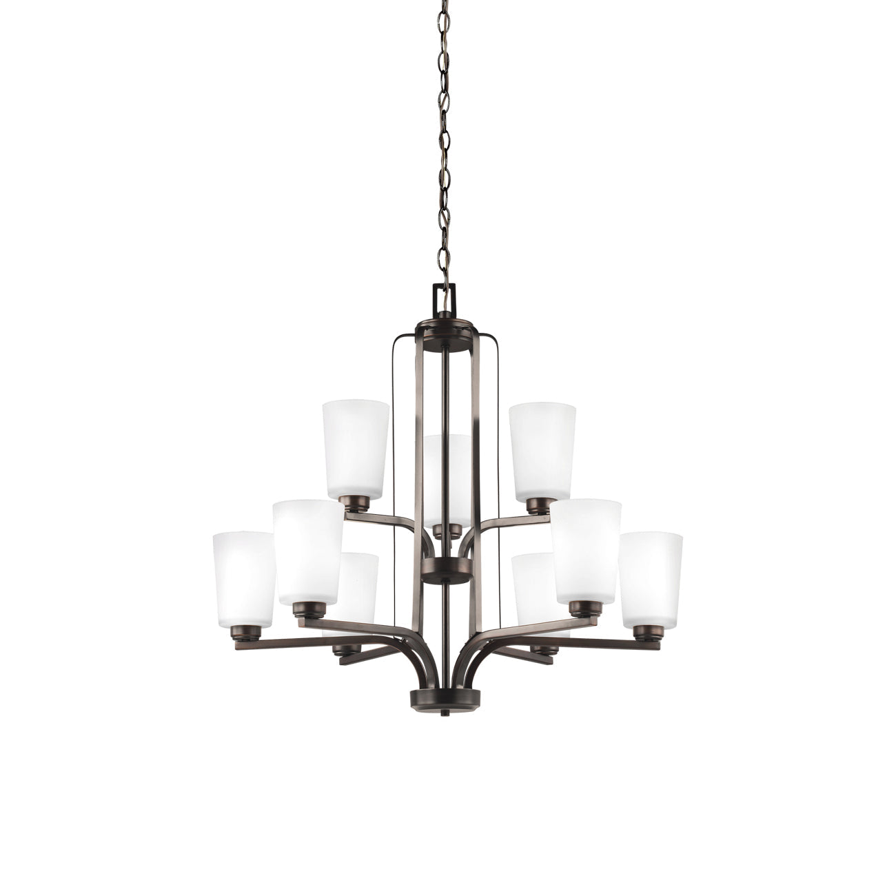 Franport Chandelier in Bronze (9-Light).