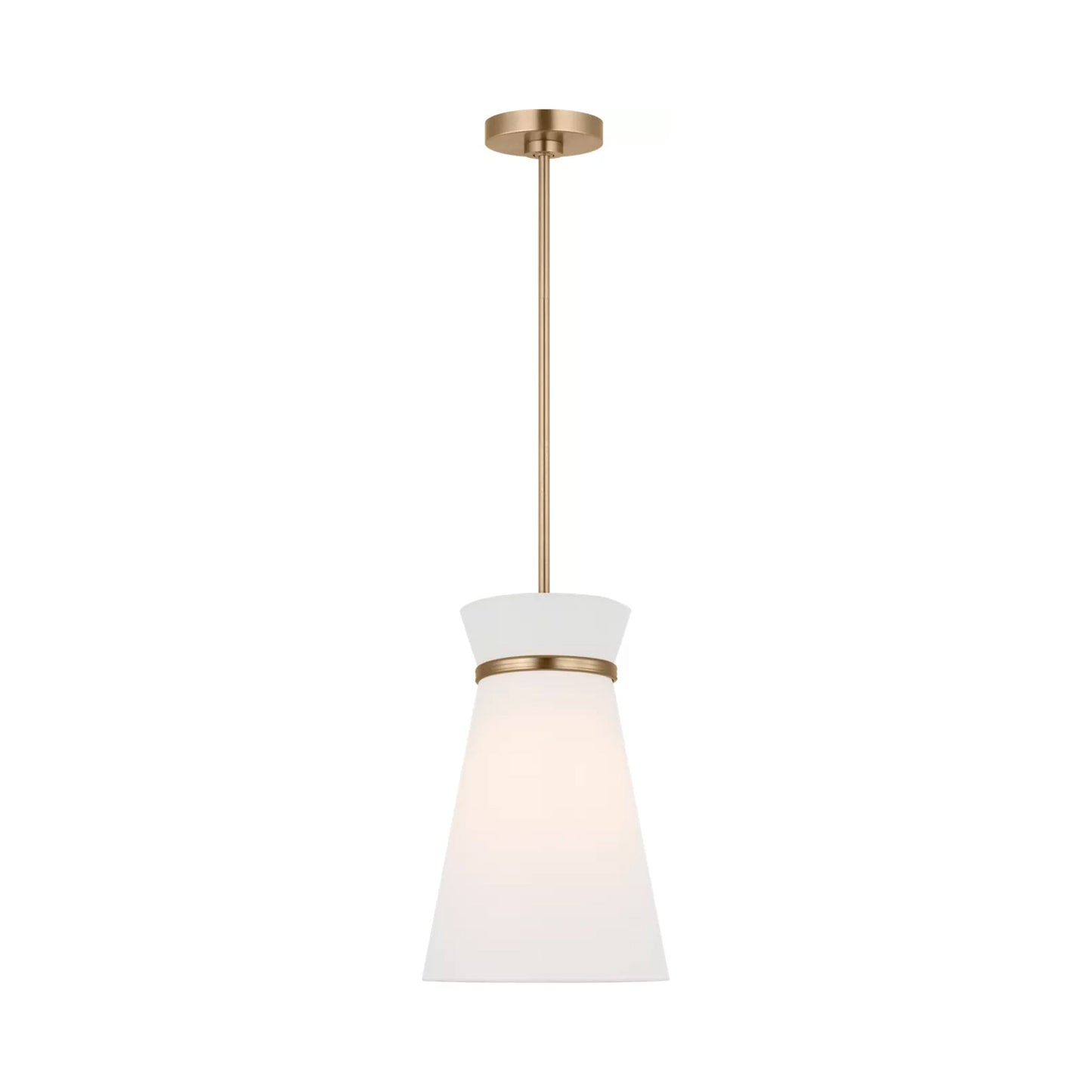 Fynn Pendant Light in Satin Brass.