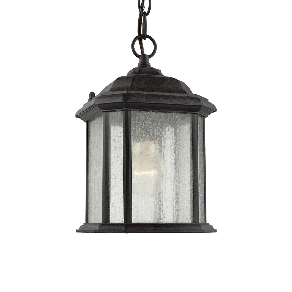 Kent Outdoor Semi-Flush Convertible Pendant Light in Oxford Bronze.
