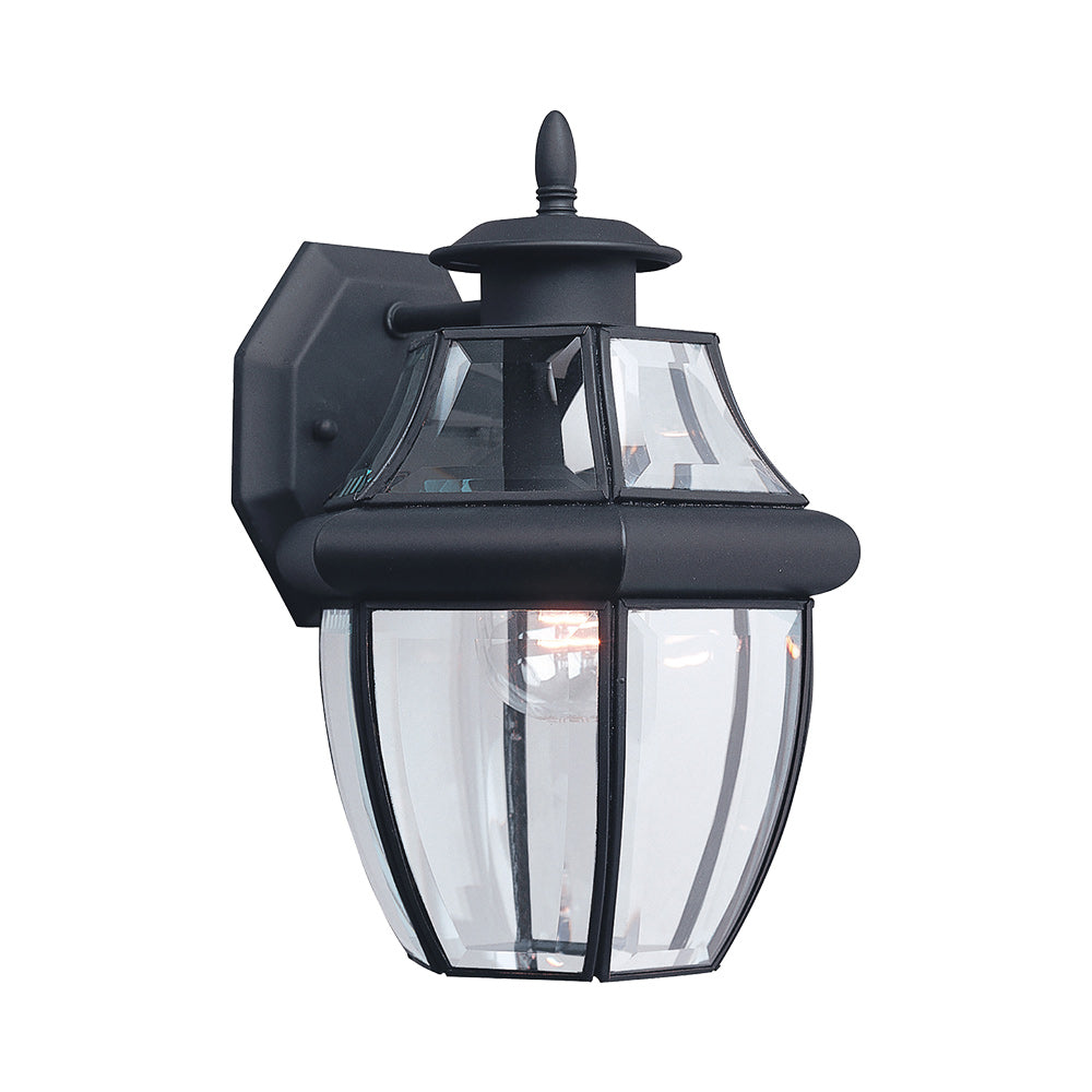 Lancaster Outdoor Lantern Wall Light in Black.