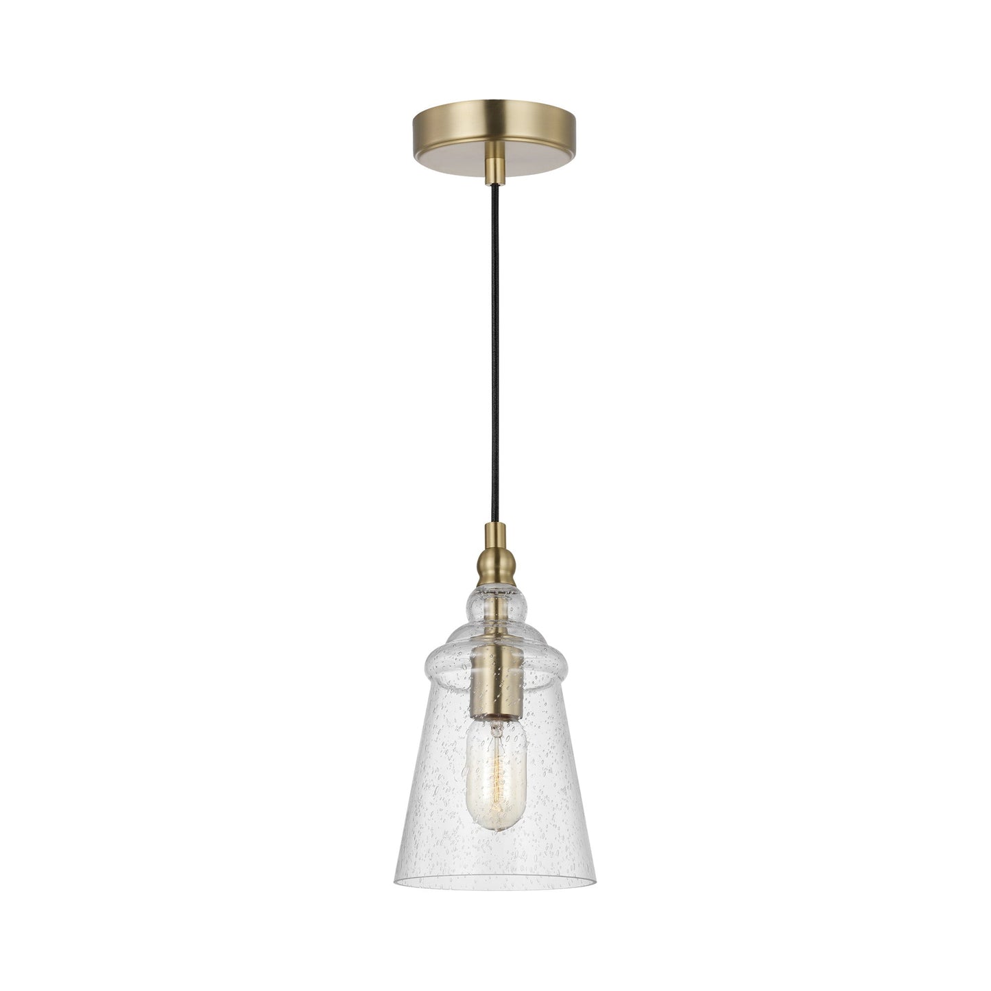 Loras Mini Pendant Light in Satin Brass.