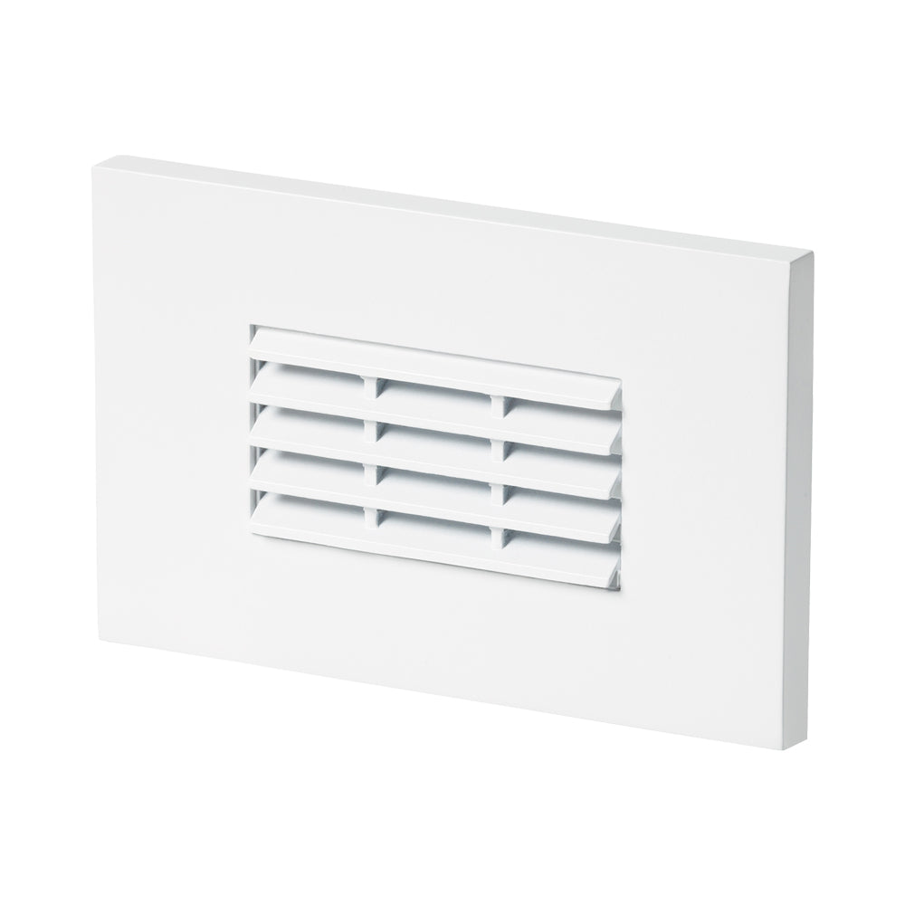 Louver Outdoor LED Amber Step Light in White.
