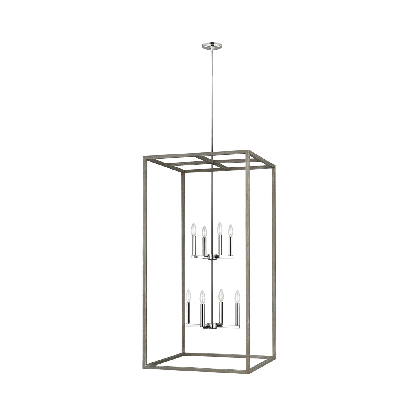 Moffet Street Pendant Light in Washed Pine (Extra Large).