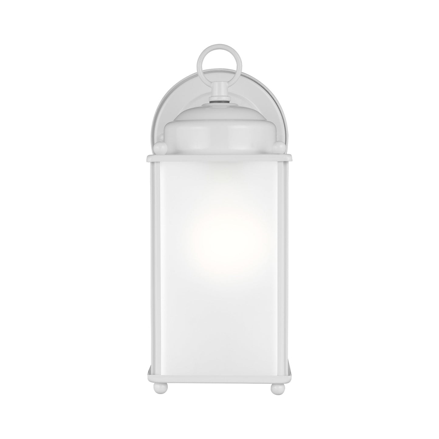 New Castle Outdoor Wall Light in White/Satin Etched (10.25-Inch).