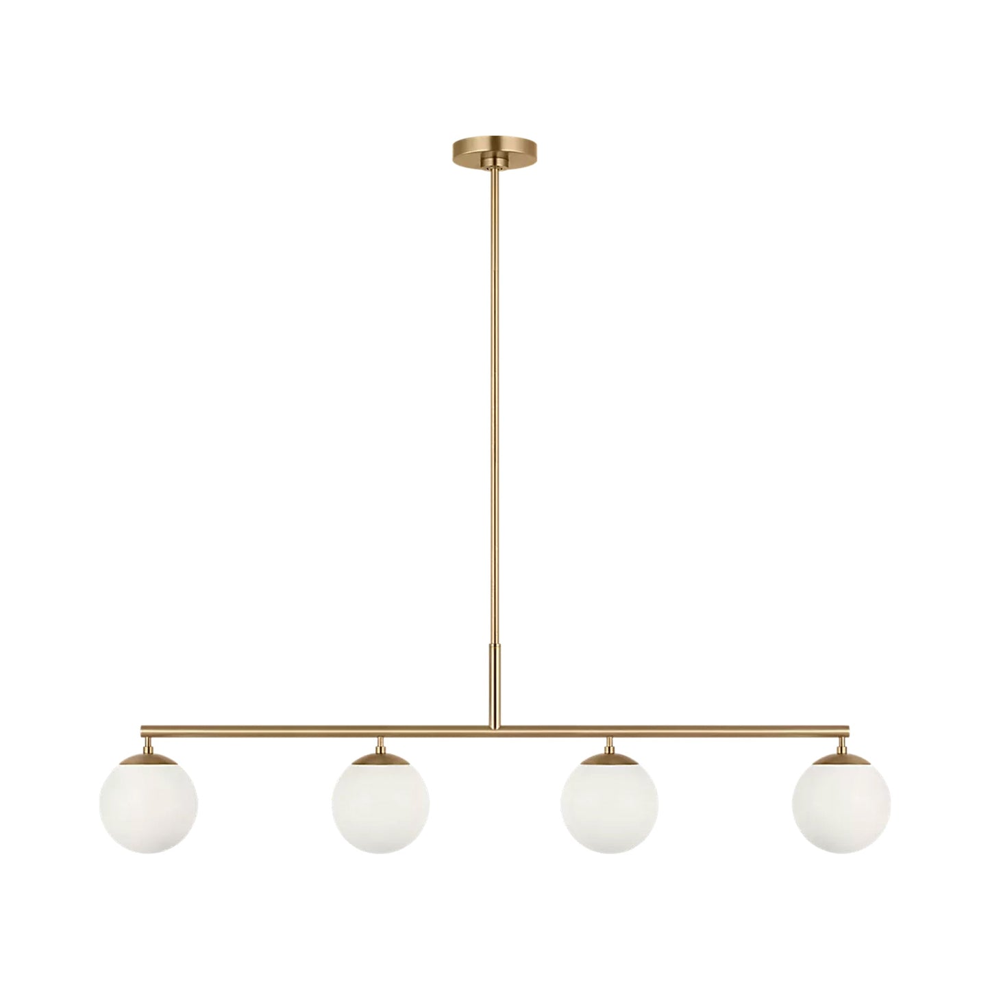 Nube Linear Chandelier in Satin Brass.