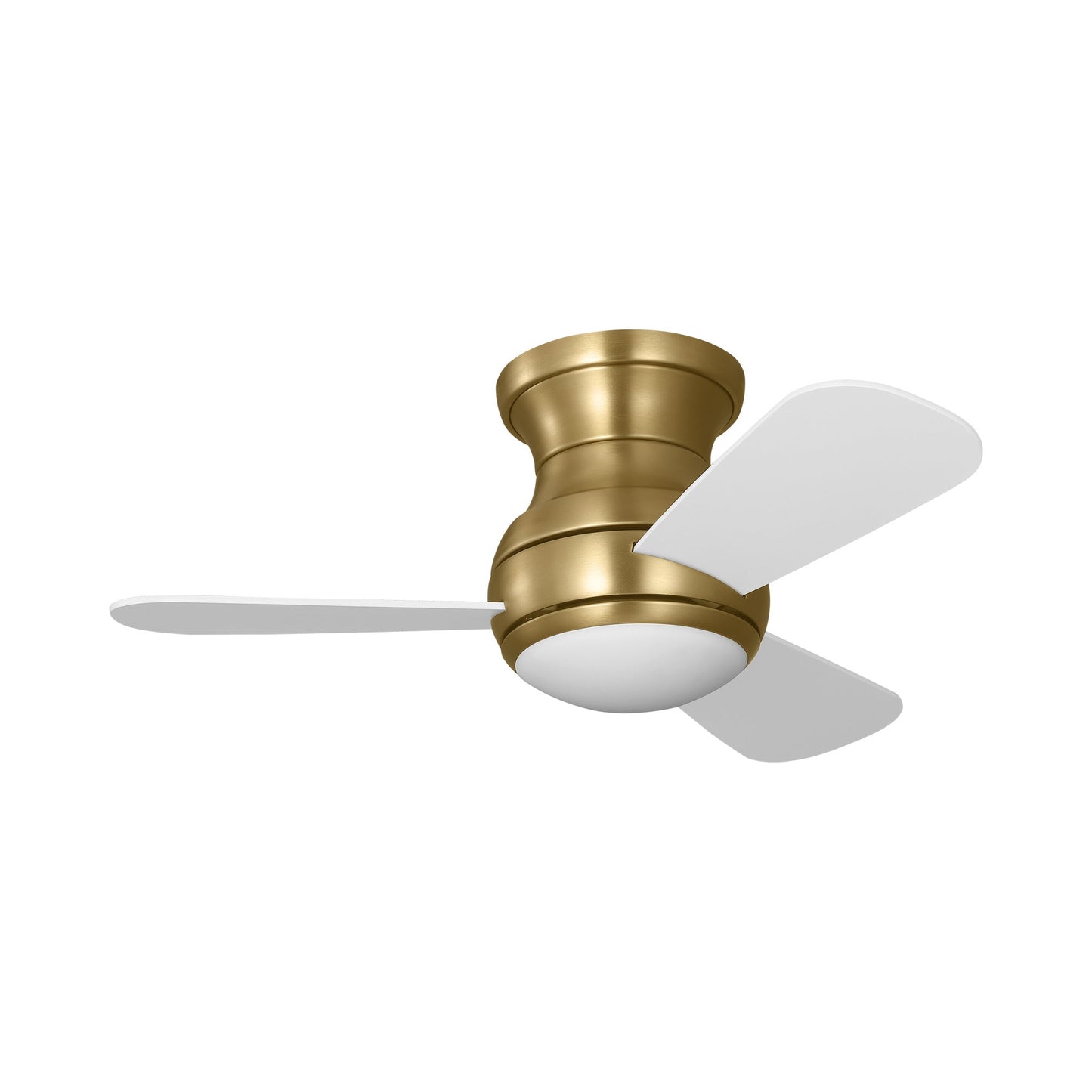 Orbis Hugger LED Ceiling Fan in Satin Brass (32-Inch).