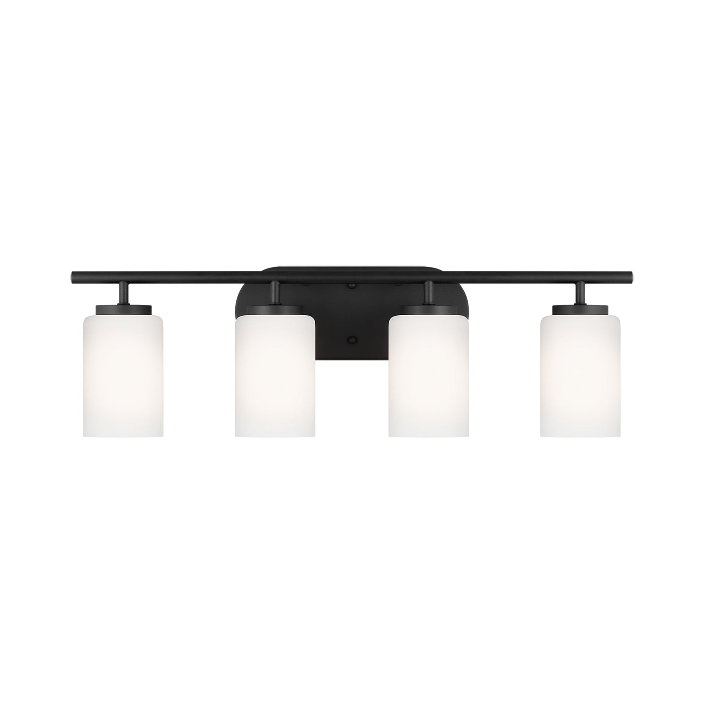 Oslo Bath Wall Light in Midnight Black/Cased Opal Etched (4-Light).
