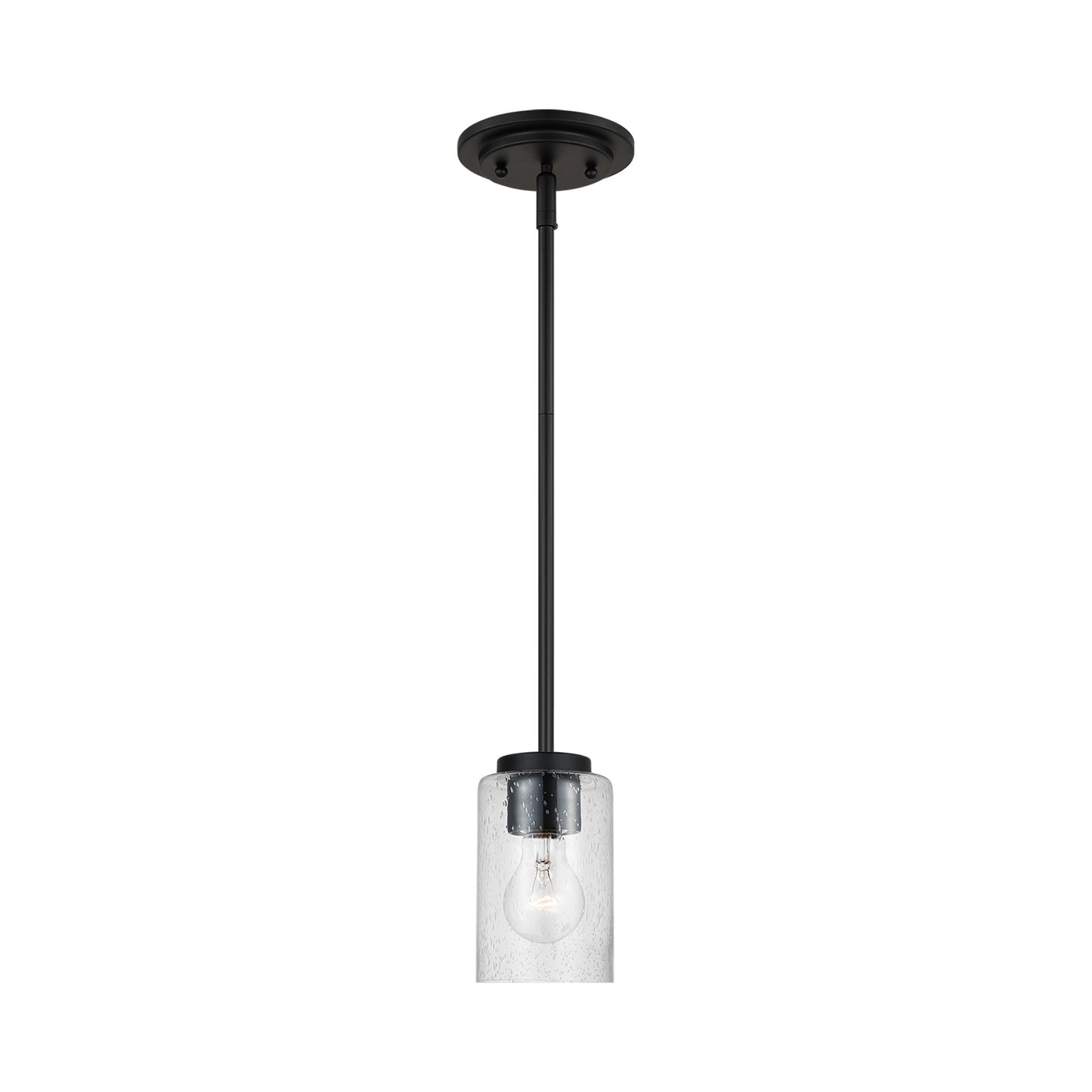 Oslo Mini Pendant Light in Midnight Black (Clear Seeded).