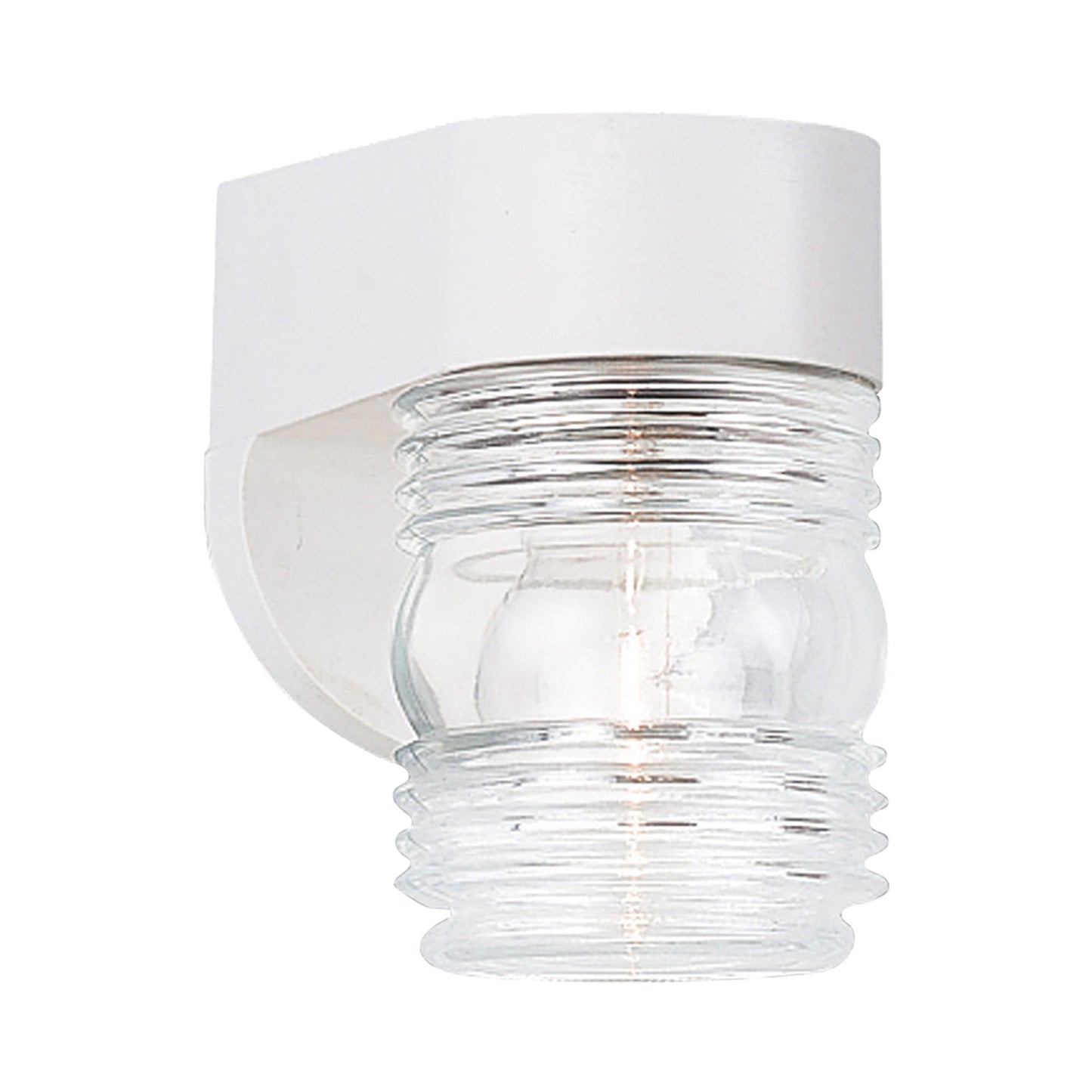 Outdoor Clear Wall Light in White.