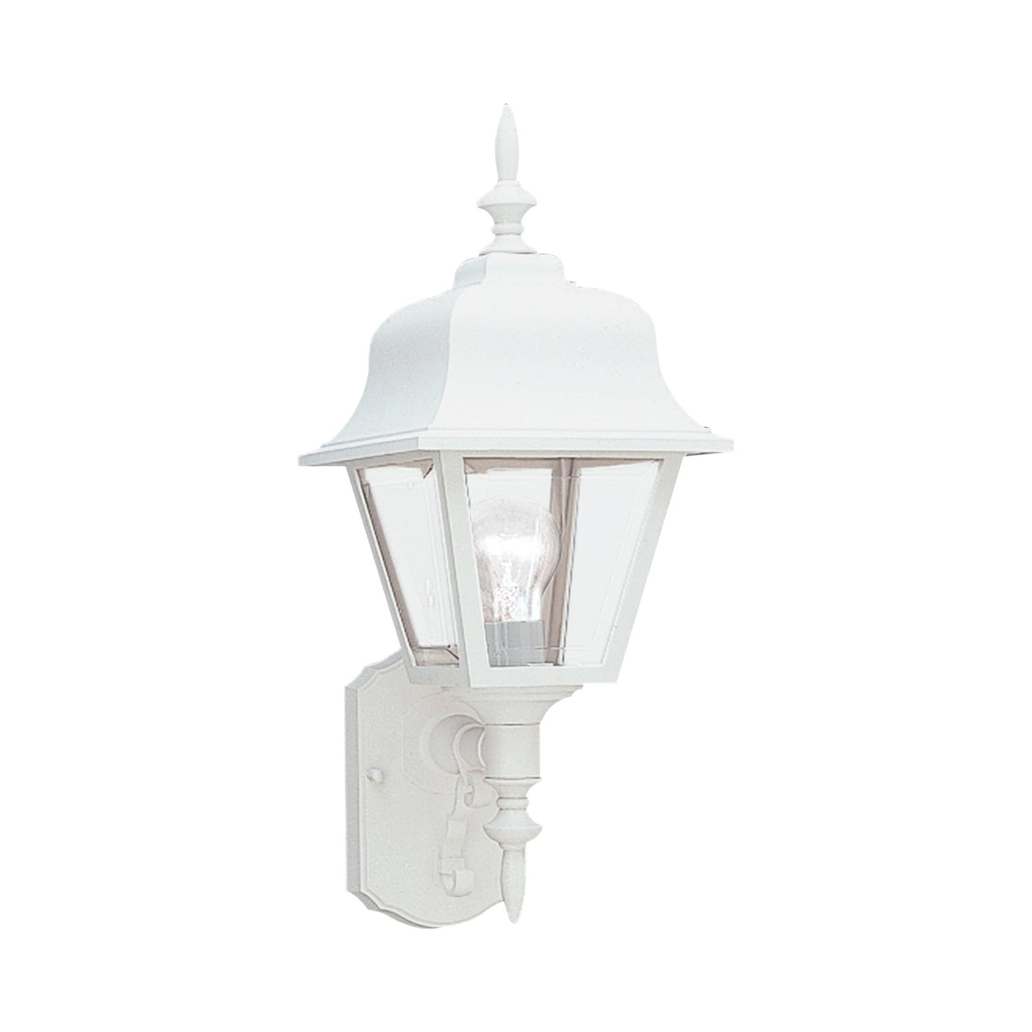 Outdoor Polycarbonate Lantern Wall Light in White.