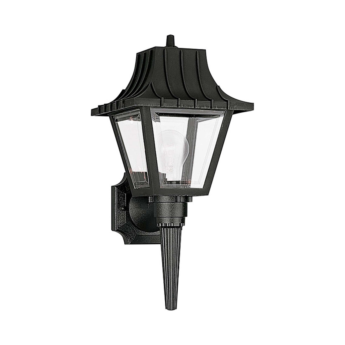 Outdoor Polycarbonate Wall Light in Black.