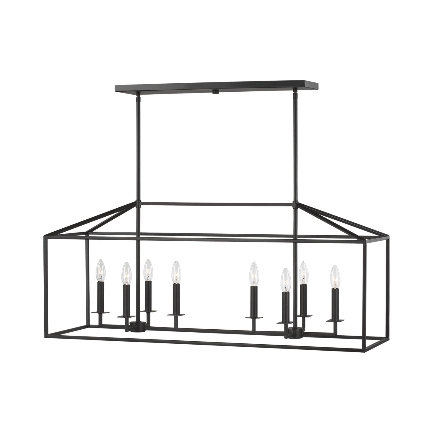 Perryton Linear Pendant Light in Midnight Black.