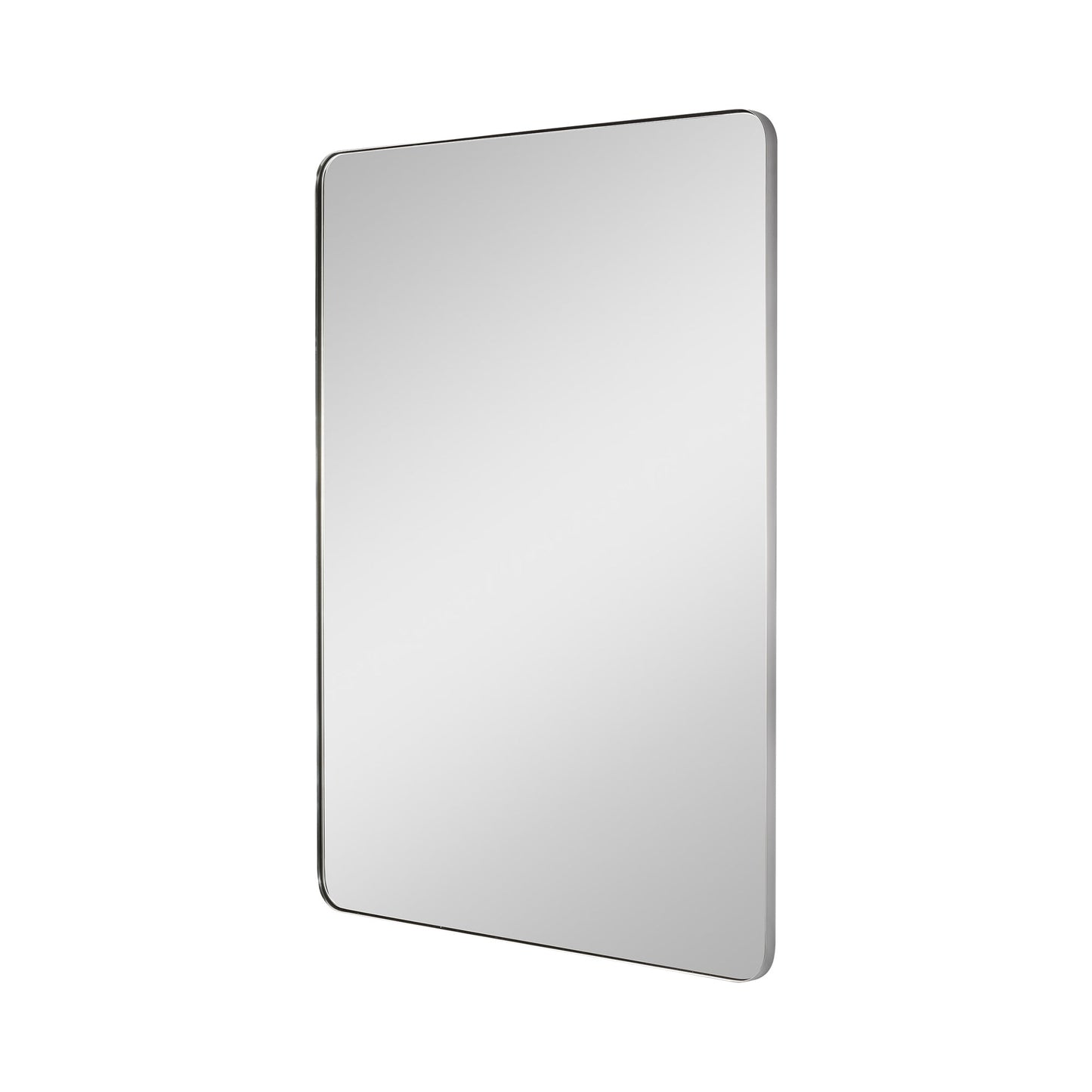 Planer Rectangular Mirror in Polished Nickel (Large).