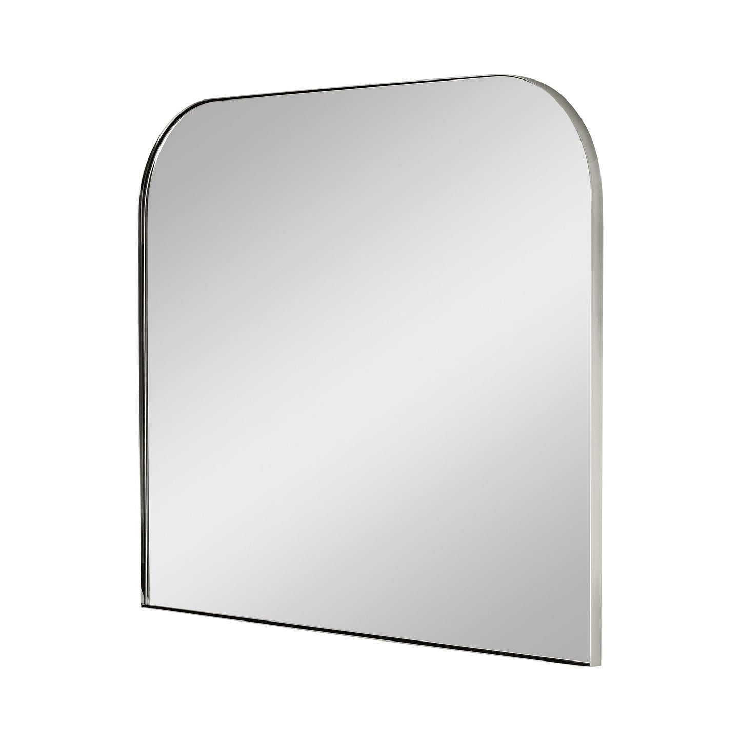 Planer Wide Mirror in Polished Nickel.
