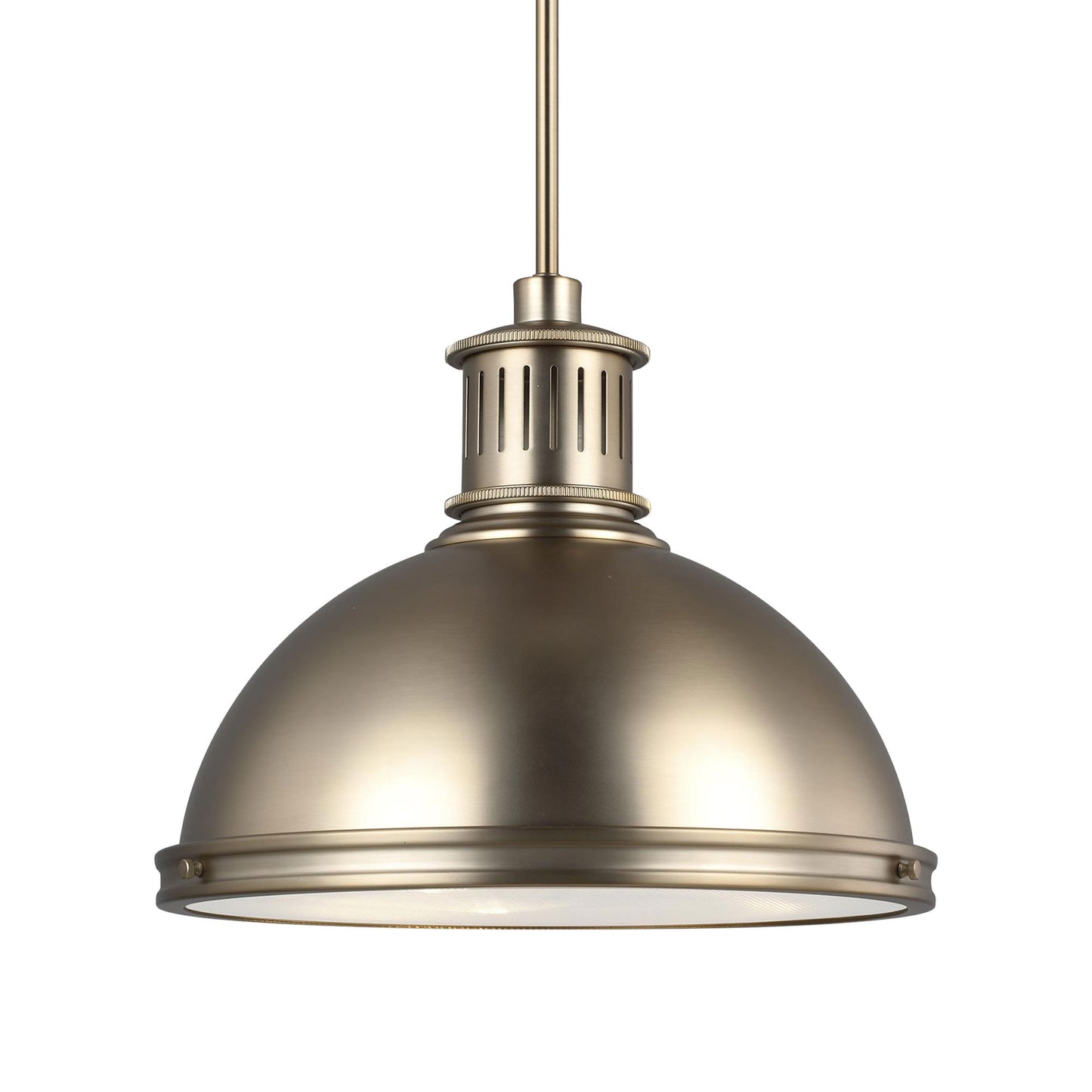 Pratt Street Metal Pendant Light in Satin Brass (3-Light).