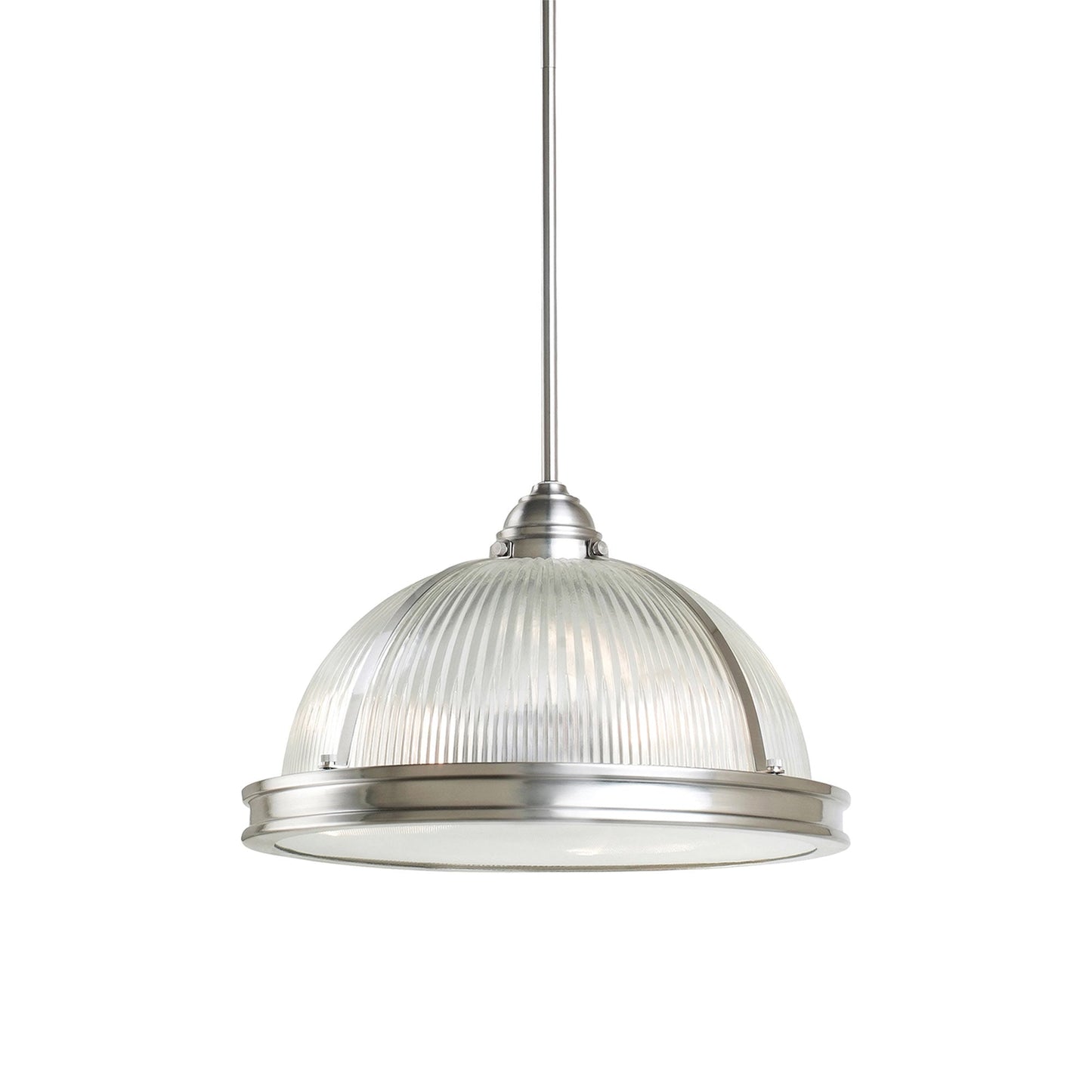 Pratt Street Prismatic Pendant Light in Brushed Nickel (3-Light).