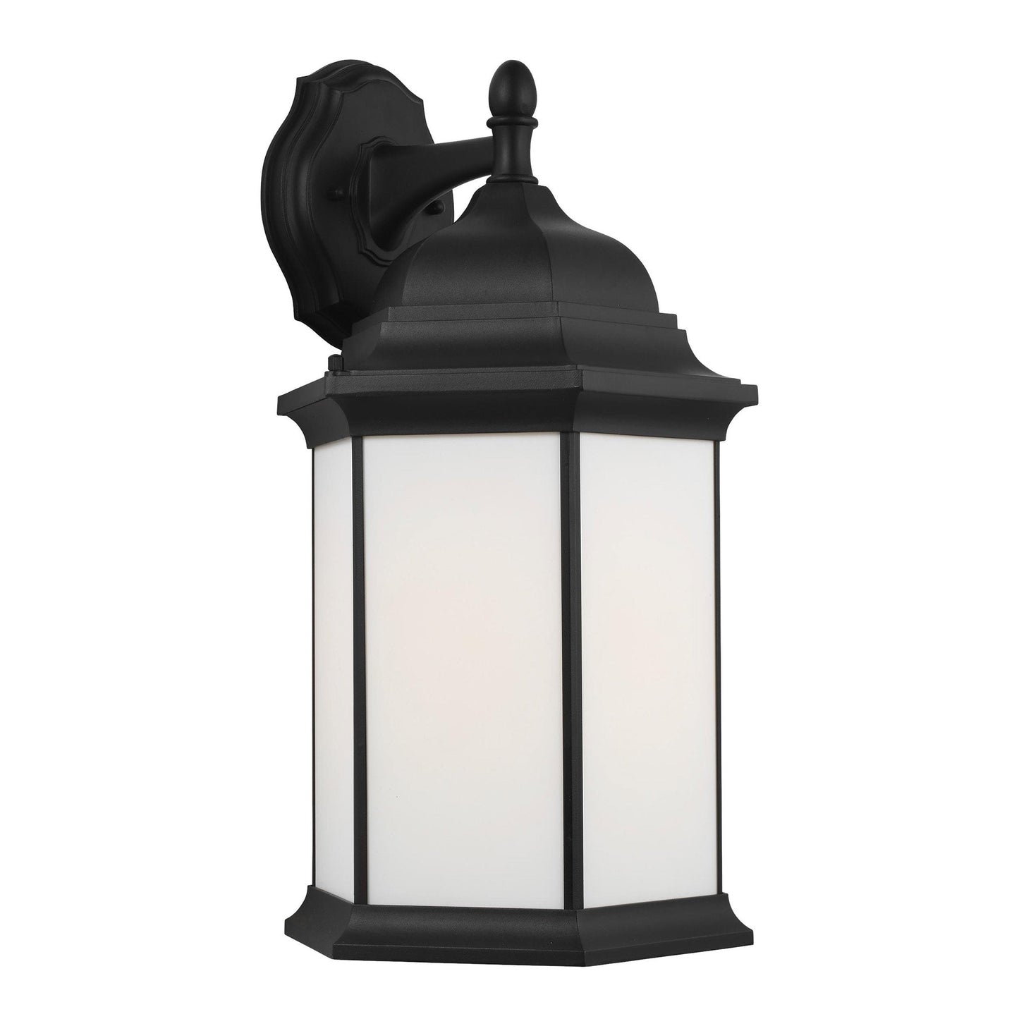 Sevier Outdoor Downlight Wall Light in Black/Satin Etched (X-Large).