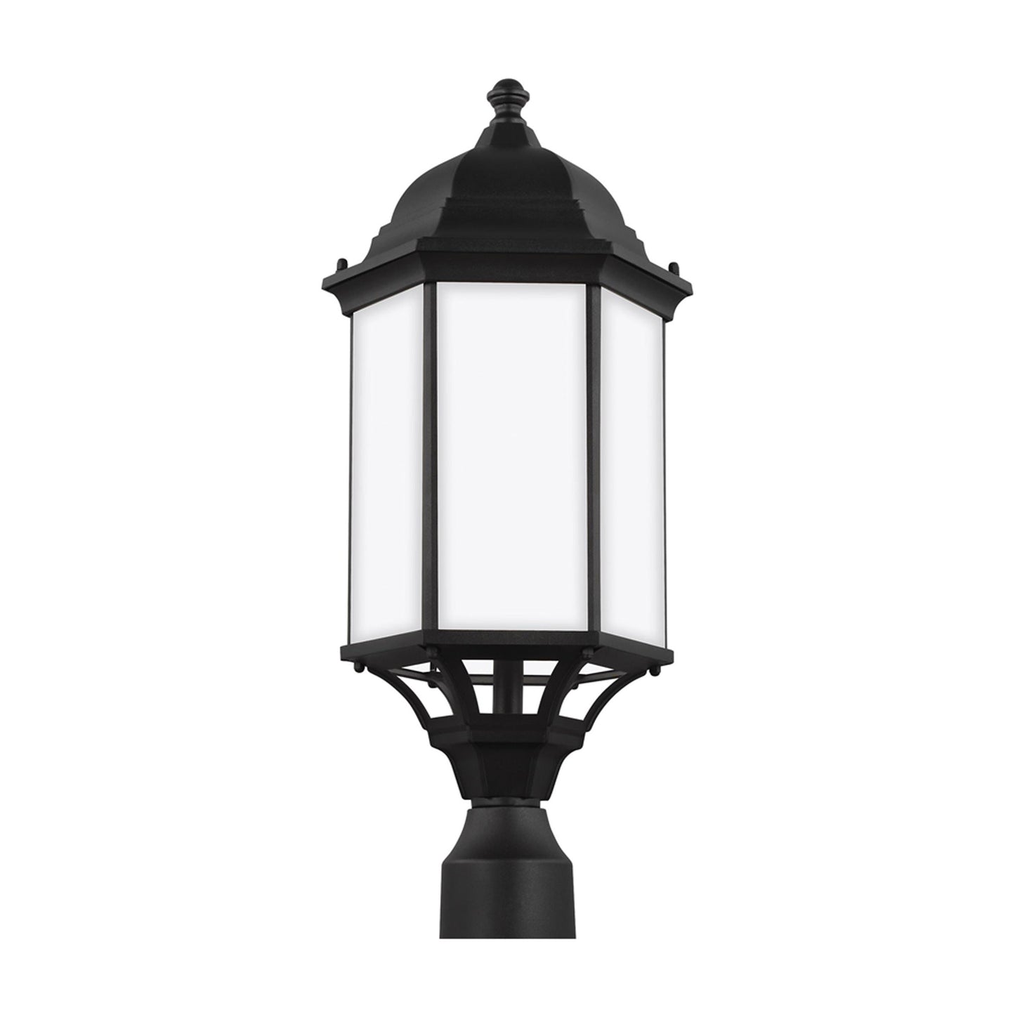 Sevier Outdoor Post Light in Black/Satin Etched (Large).